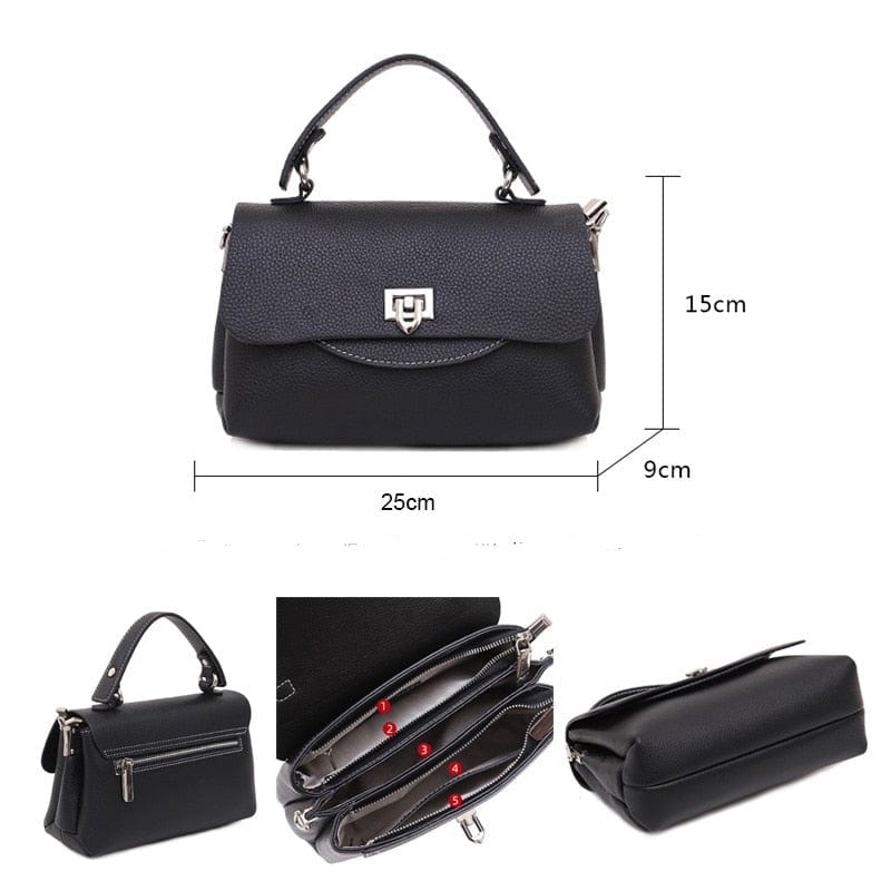 Sac bandoulière femme en cuir à bouton décoratif, huit coloris