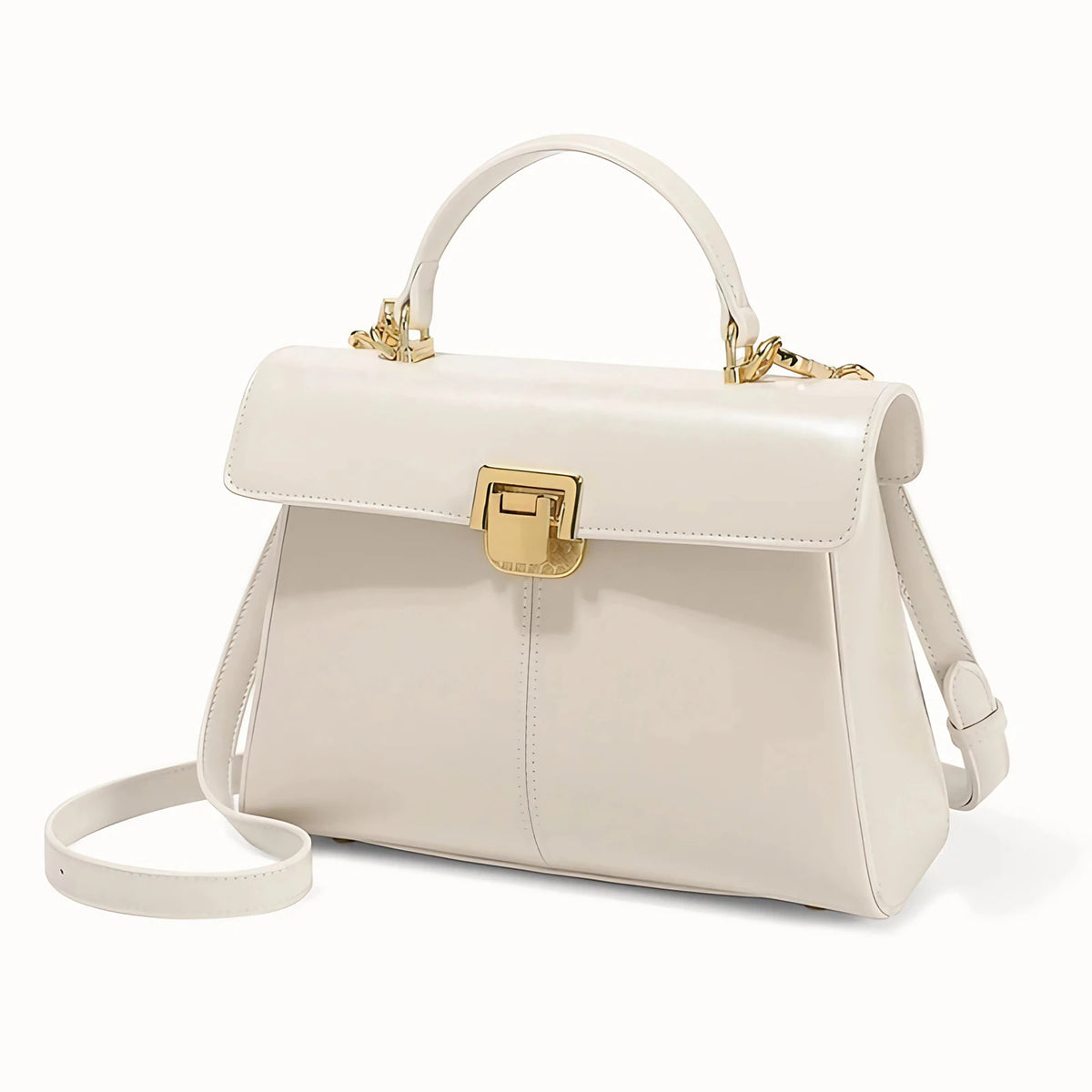Petit sac bandoulière femme en cuir, cinq coloris dont ivoire, beige