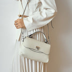 Sac bandoulière femme en cuir à bouton décoratif, huit coloris