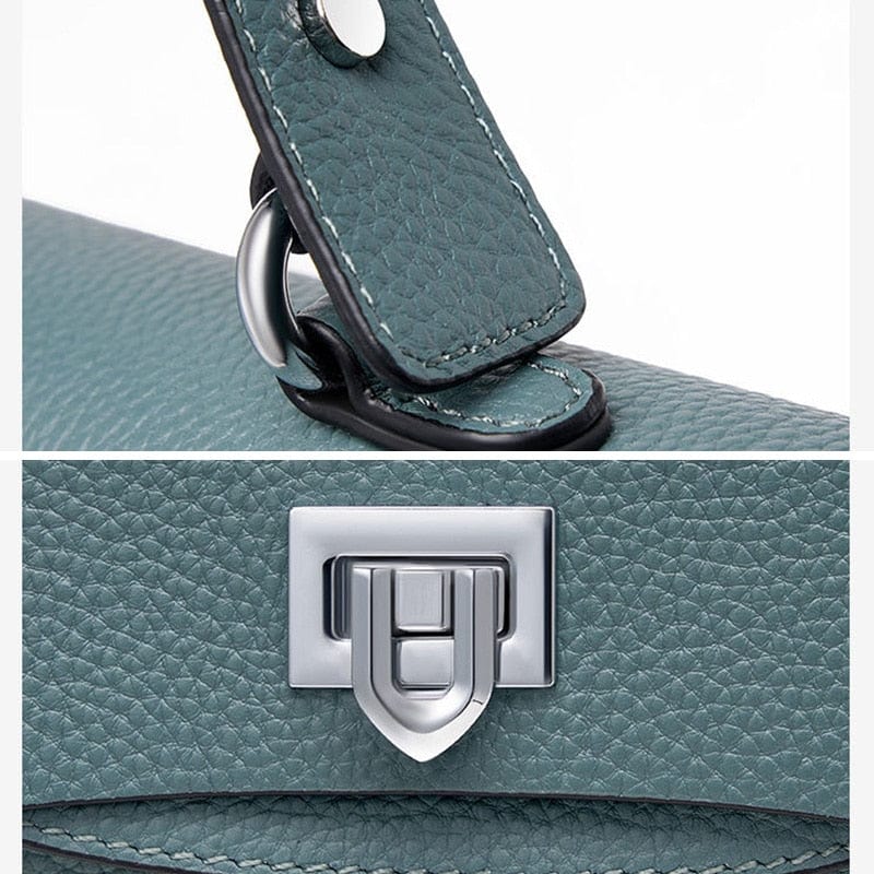 Sac bandoulière femme en cuir à bouton décoratif, huit coloris