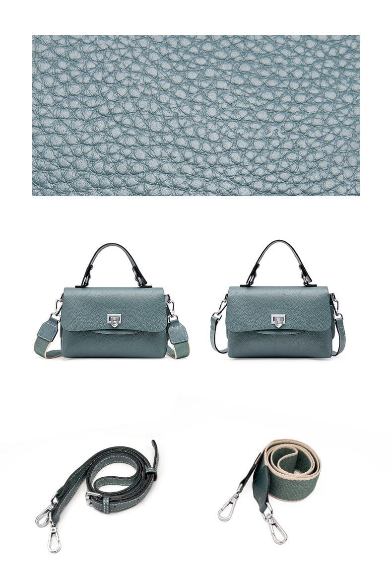 Sac bandoulière femme en cuir à bouton décoratif, huit coloris