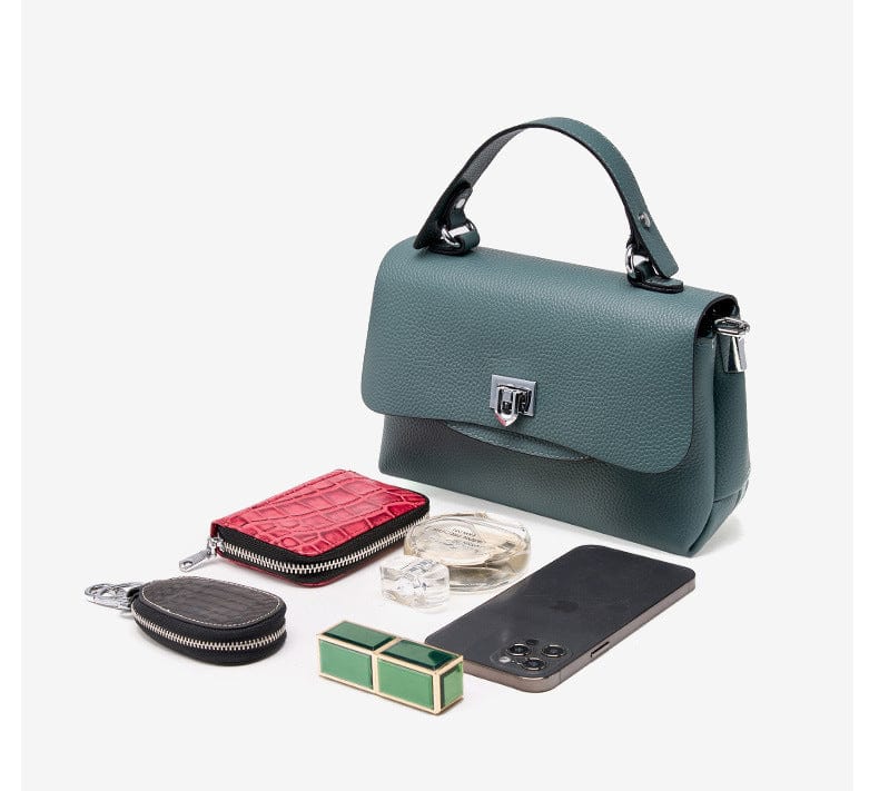 Sac bandoulière femme en cuir à bouton décoratif, huit coloris
