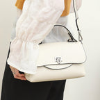 Sac bandoulière femme en cuir à bouton décoratif, huit coloris