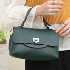 Sac bandoulière femme en cuir à bouton décoratif, huit coloris