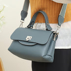 Sac bandoulière femme en cuir à bouton décoratif, huit coloris