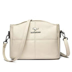 Sac bandoulière femme structuré, 23 x 18 x 13 cm, six coloris, blanc