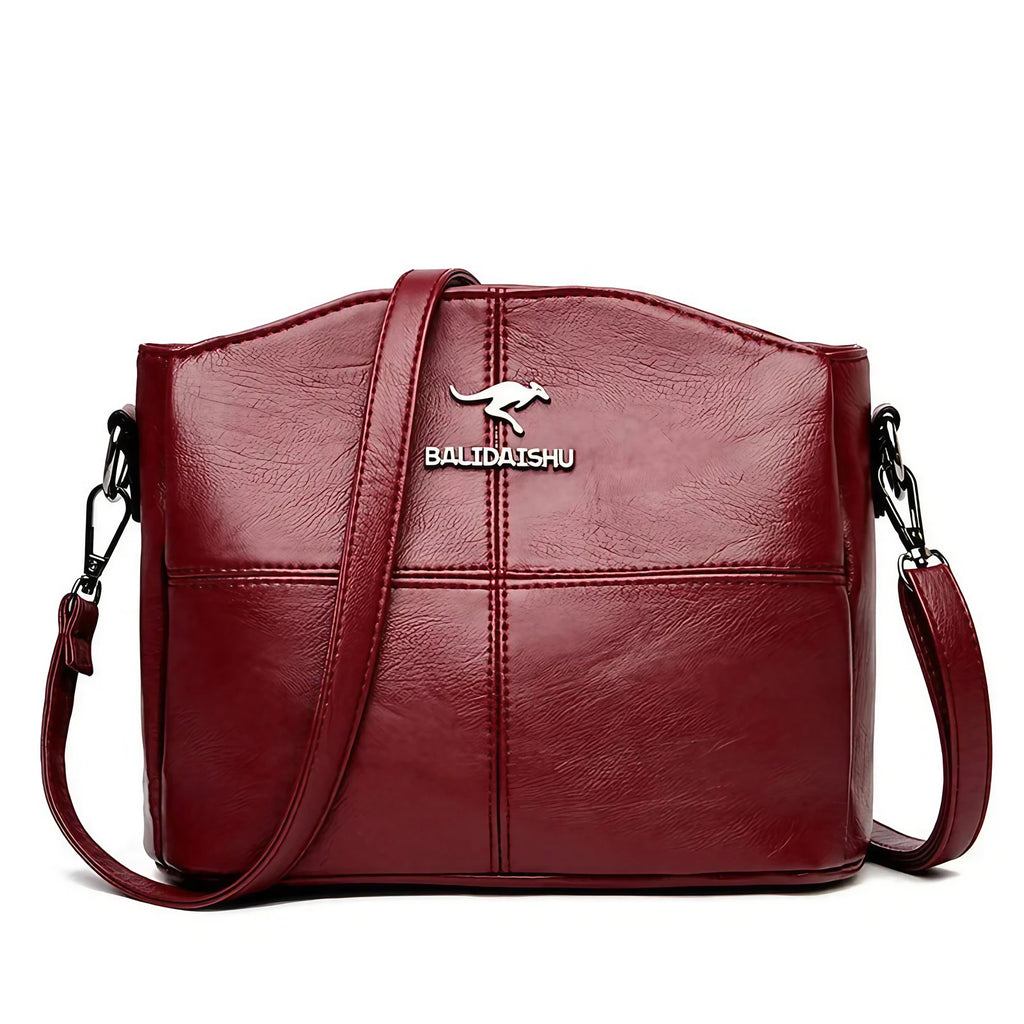 Sac bandoulière femme structuré, 23 x 18 x 13 cm, six coloris, rouge