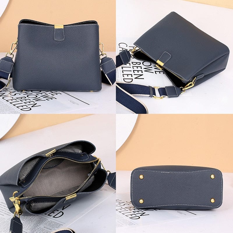 Sac bandoulière femme en cuir zippé, six coloris