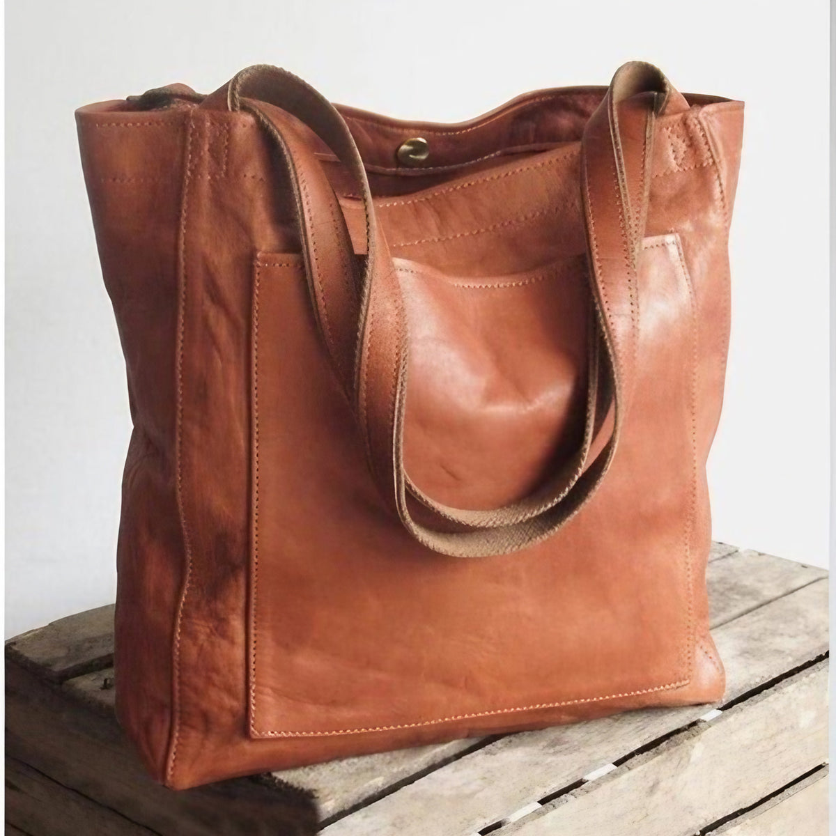 Sac bandoulière femme en cuir à compartiments, trois coloris, brun