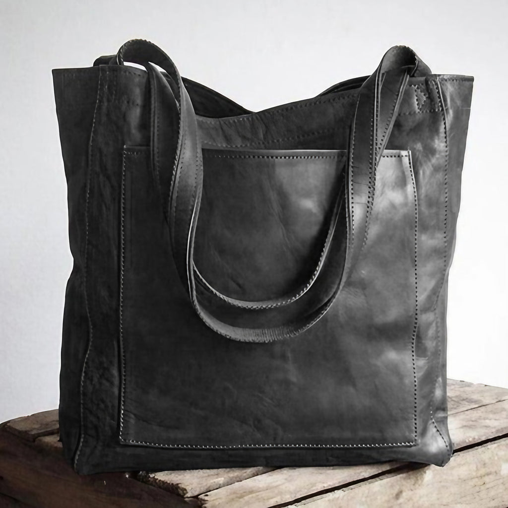 Sac bandoulière femme en cuir à compartiments, trois coloris, noir