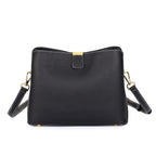 Sac bandoulière femme en cuir zippé, six coloris, noir
