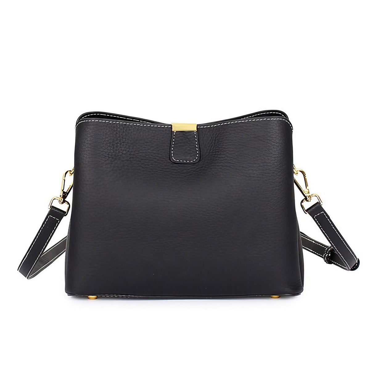 Sac bandoulière femme en cuir zippé, six coloris, noir