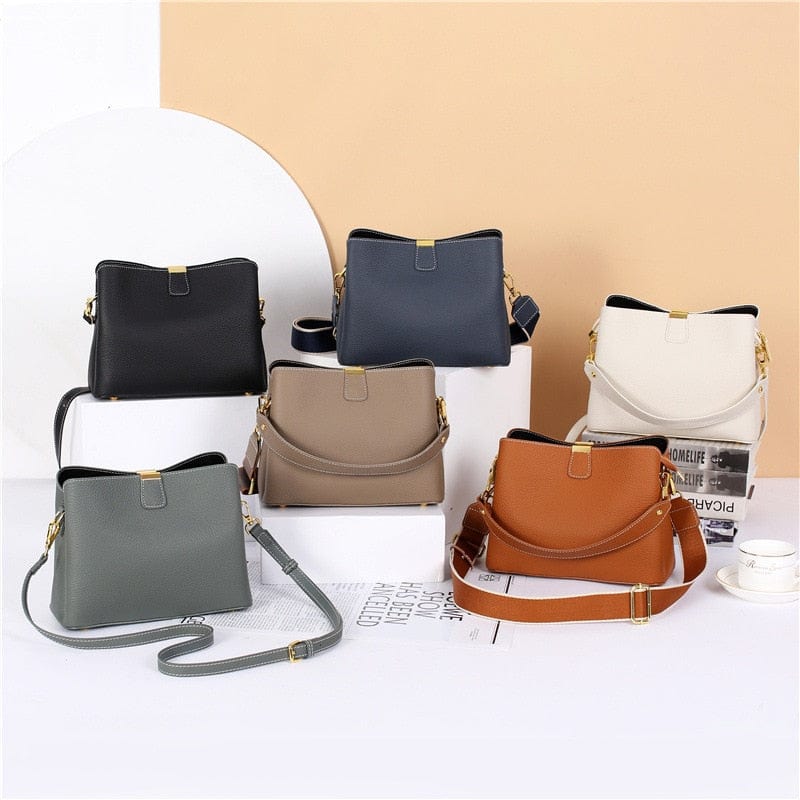 Sac bandoulière femme en cuir zippé, six coloris