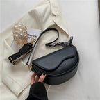 Petit sac bandoulière femme en similicuir, fermeture éclair, noir