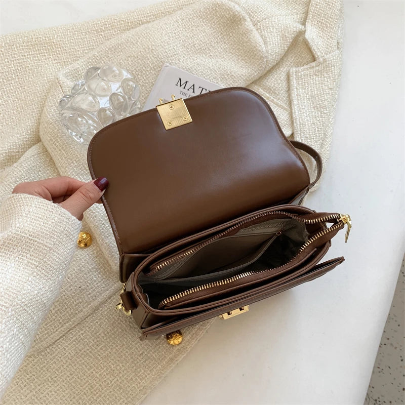 Sac bandoulière carré femme en toile, chaîne dorée amovible