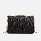 Petit sac bandoulière noir à fermoir doré, 20 x 13 cm