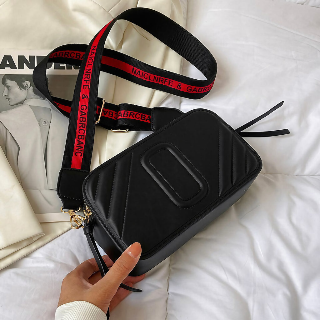Sac bandoulière noir femme avec anse, 21 x 11 cm, noir