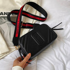 Sac bandoulière noir femme avec anse, 21 x 11 cm, noir