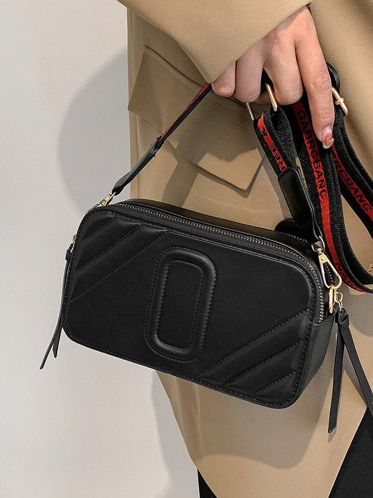 Sac bandoulière noir femme avec anse, 21 x 11 cm