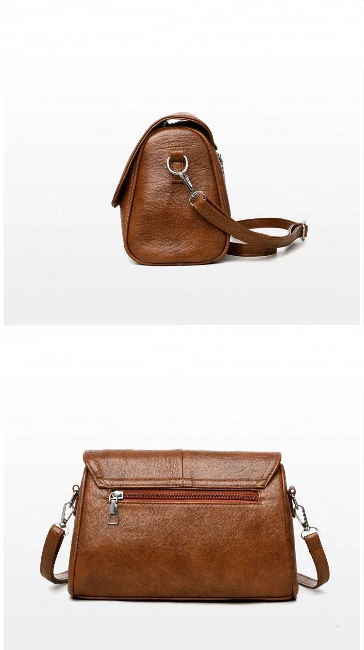 Petit sac bandoulière femme à rabat en similicuir, 15 x 23 cm
