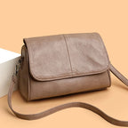 Petit sac bandoulière femme à rabat en similicuir, 15 x 23 cm, vieux rose