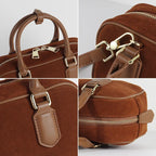 Mini sac bandoulière femme en daim, forme arrondie, trois coloris