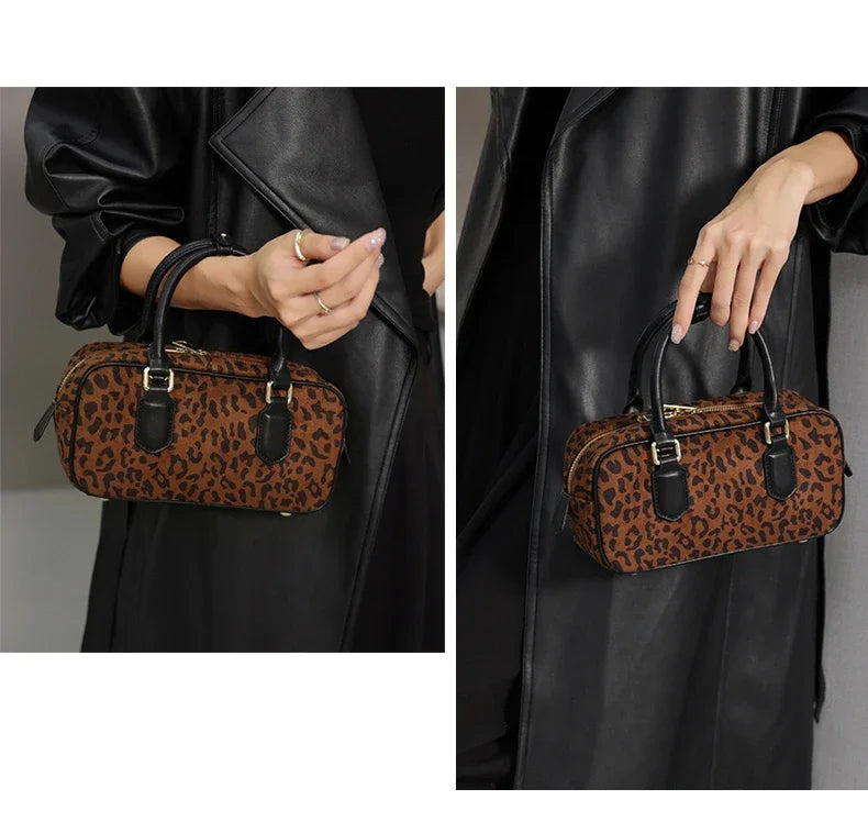 Mini sac bandoulière femme en daim, forme arrondie, trois coloris
