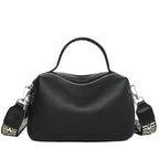 Sac bandoulière femme souple noir, deux compartiments zippés