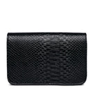 Sac bandoulière noir rectangulaire femme, anse à maillons dorés