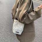 Petit sac bandoulière à sequins femme, écru ou noir