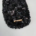 Petit sac bandoulière à sequins femme, écru ou noir