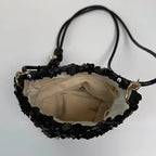 Petit sac bandoulière à sequins femme, écru ou noir