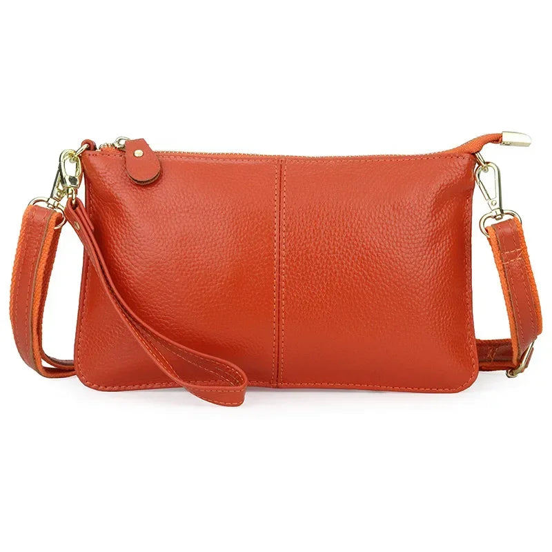 Sac bandoulière rectangulaire femme en similicuir grainé, orange