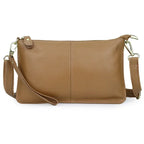 Sac bandoulière rectangulaire femme en similicuir grainé, beige