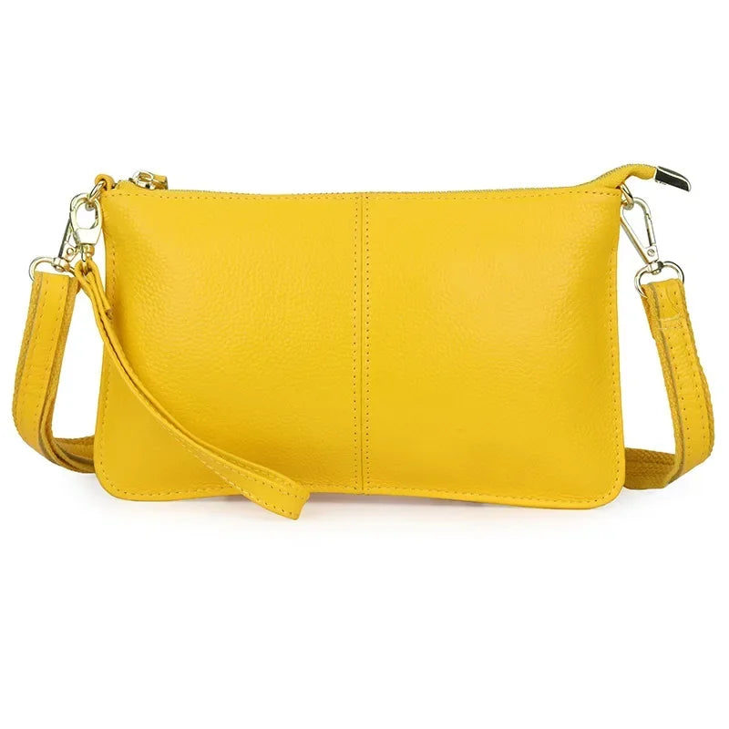 Sac bandoulière rectangulaire femme en similicuir grainé, jaune