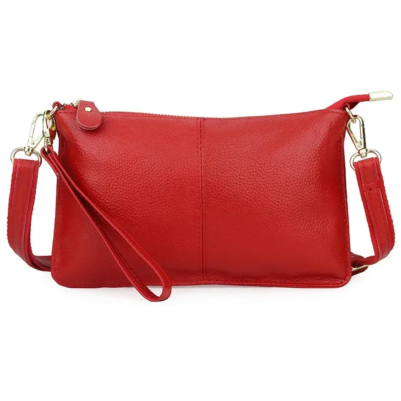 Sac bandoulière rectangulaire femme en similicuir grainé, rouge