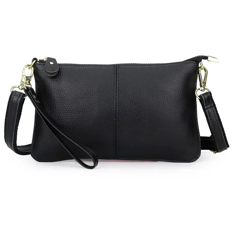 Sac bandoulière rectangulaire femme en similicuir grainé, noir