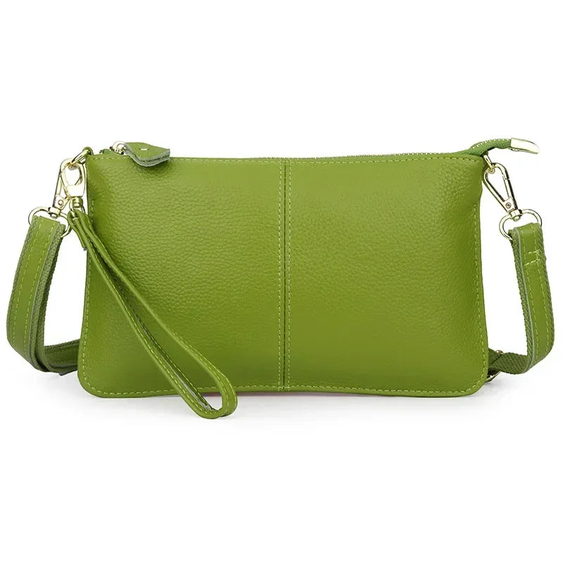 Sac bandoulière rectangulaire femme en similicuir grainé, vert pomme
