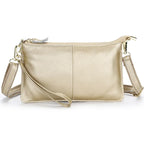 Sac bandoulière rectangulaire femme en similicuir grainé, doré