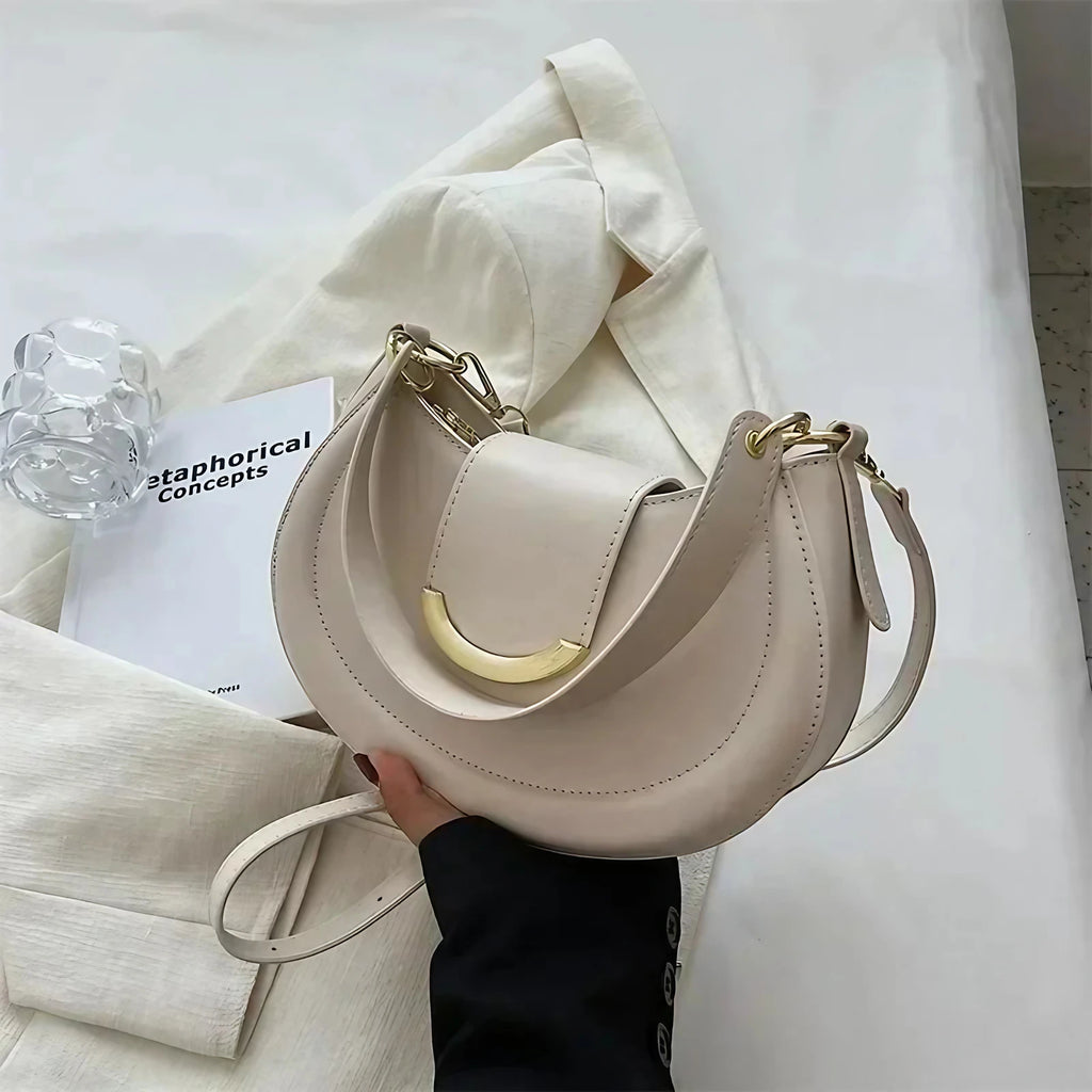 Sac rond rigide femme à deux anses, cinq coloris, blanc