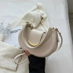Sac rond rigide femme à deux anses, cinq coloris, blanc