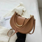 Sac rond rigide femme à deux anses, cinq coloris, marron