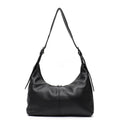 Sac bandoulière femme souple, 31 x 27 cm, noir ou sauge, noir