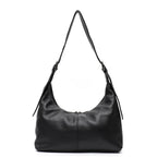 Sac bandoulière femme souple, 31 x 27 cm, noir ou sauge, noir