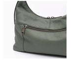Sac bandoulière femme souple, 31 x 27 cm, noir ou sauge