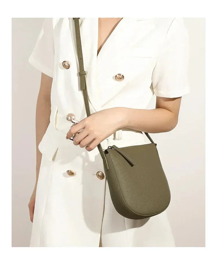 Sac bandoulière pour téléphone femme en cuir grainé