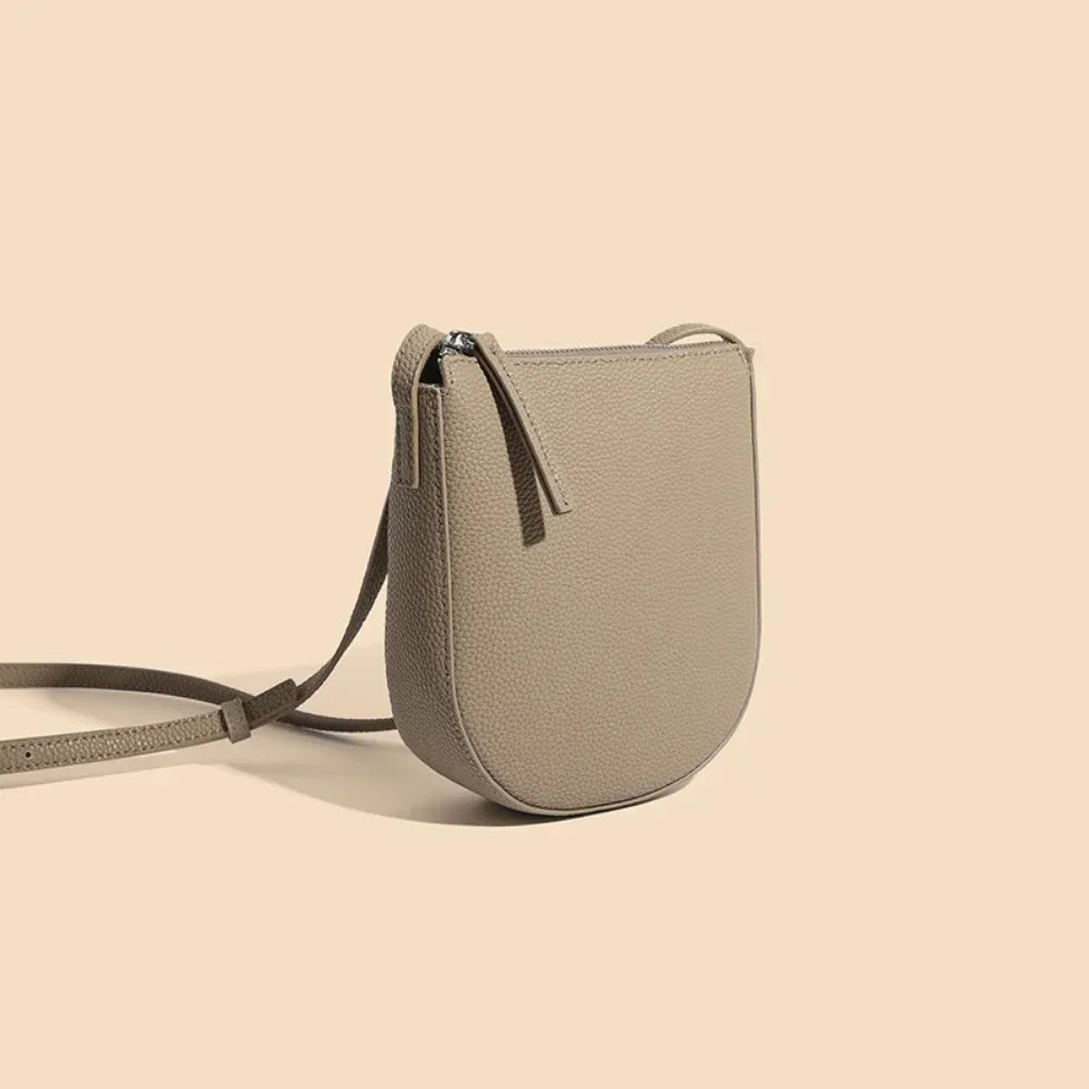 Sac bandoulière pour téléphone femme en cuir grainé