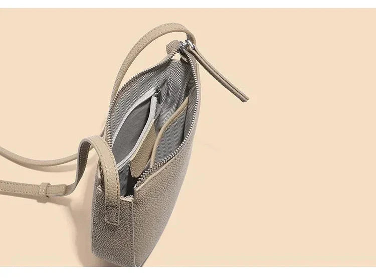 Sac bandoulière pour téléphone femme en cuir grainé