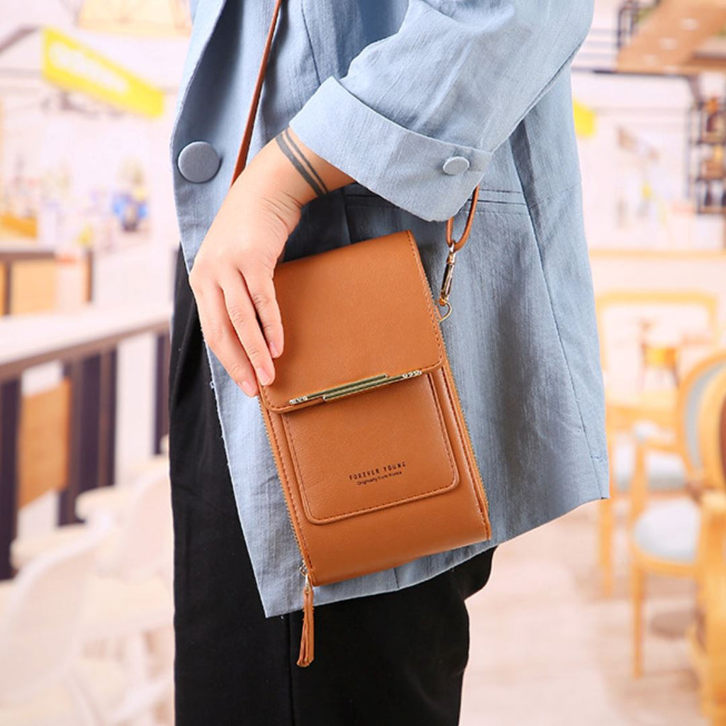 Sac bandoulière femme avec fenêtre tactile pour téléphone