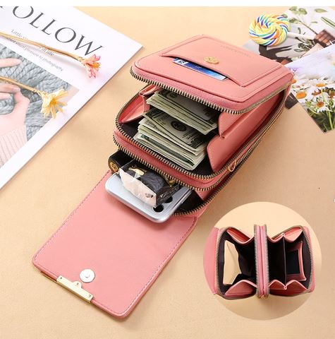 Sac bandoulière femme avec fenêtre tactile pour téléphone